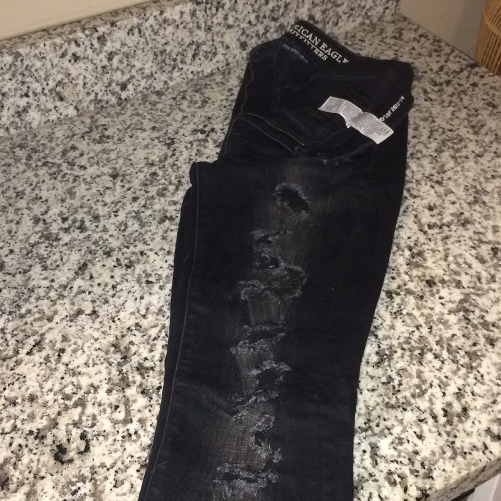 Destroyed hi-rise jegging